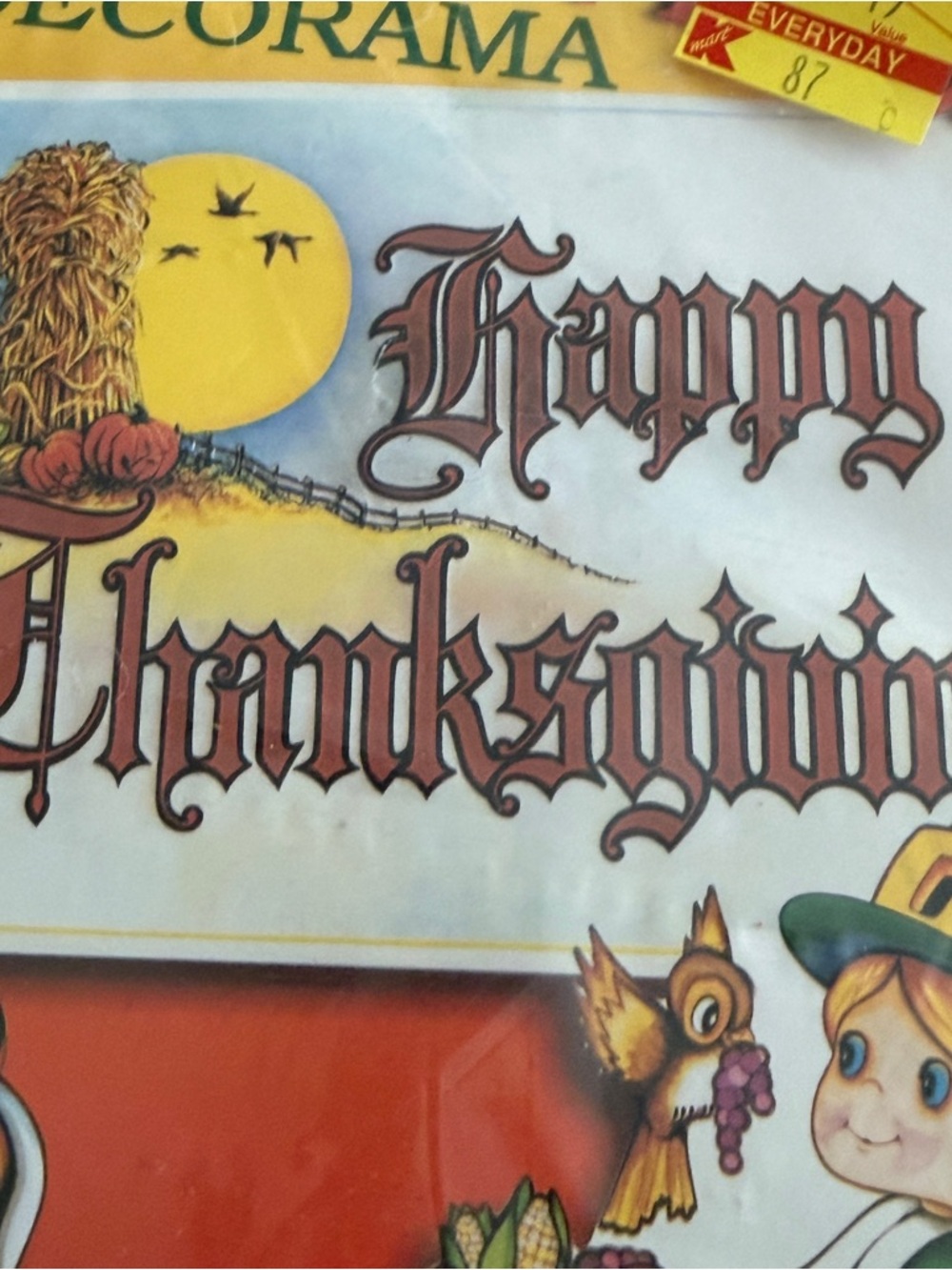 Vintage Beistle Thanksgiving Decorama 8 Piece Set Paper Tissue 1979 1995 NOS New - Picture 5 of 14